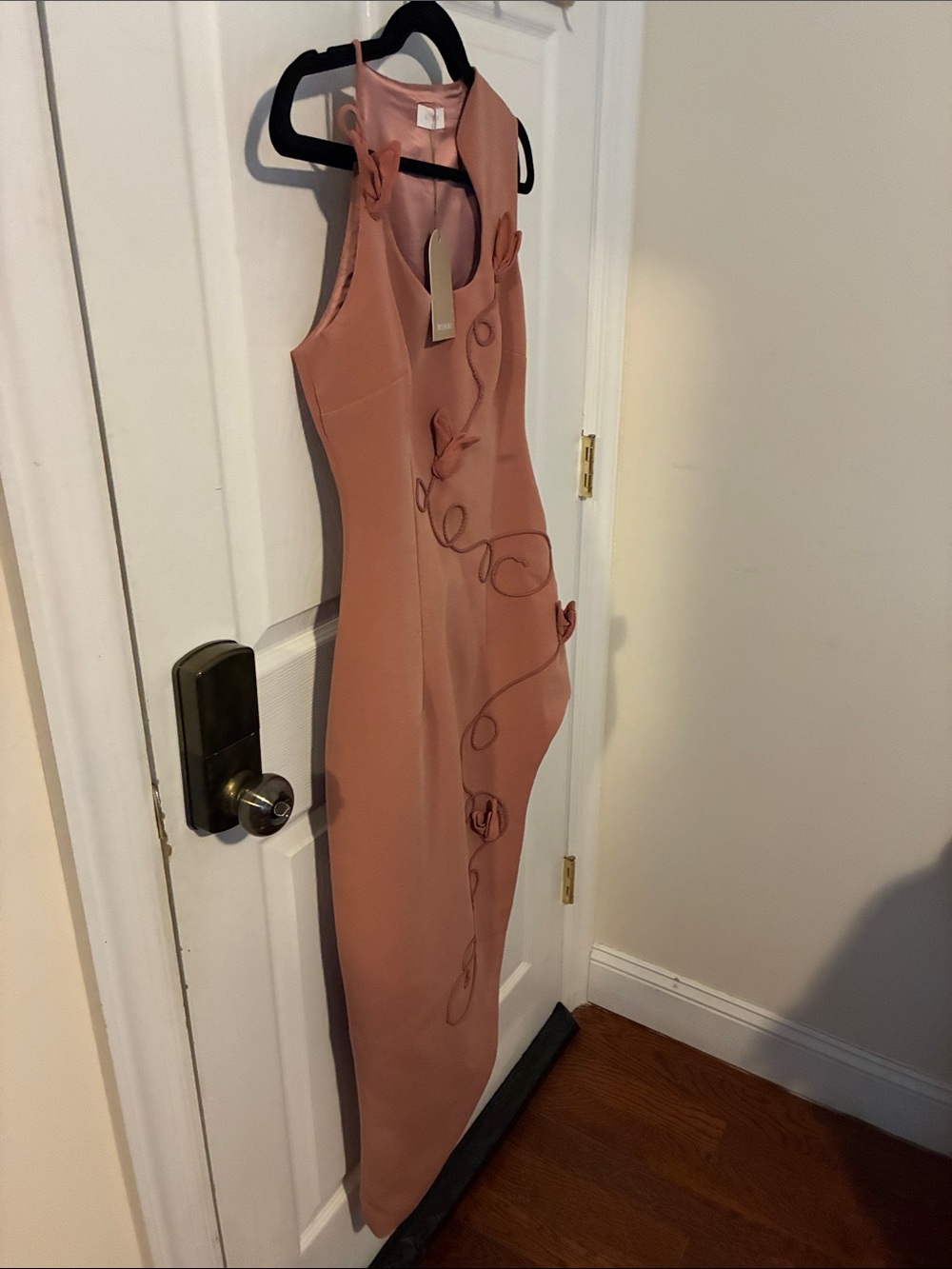 Virginia suiting Embroid midi dress Burnt Rose NWT-M